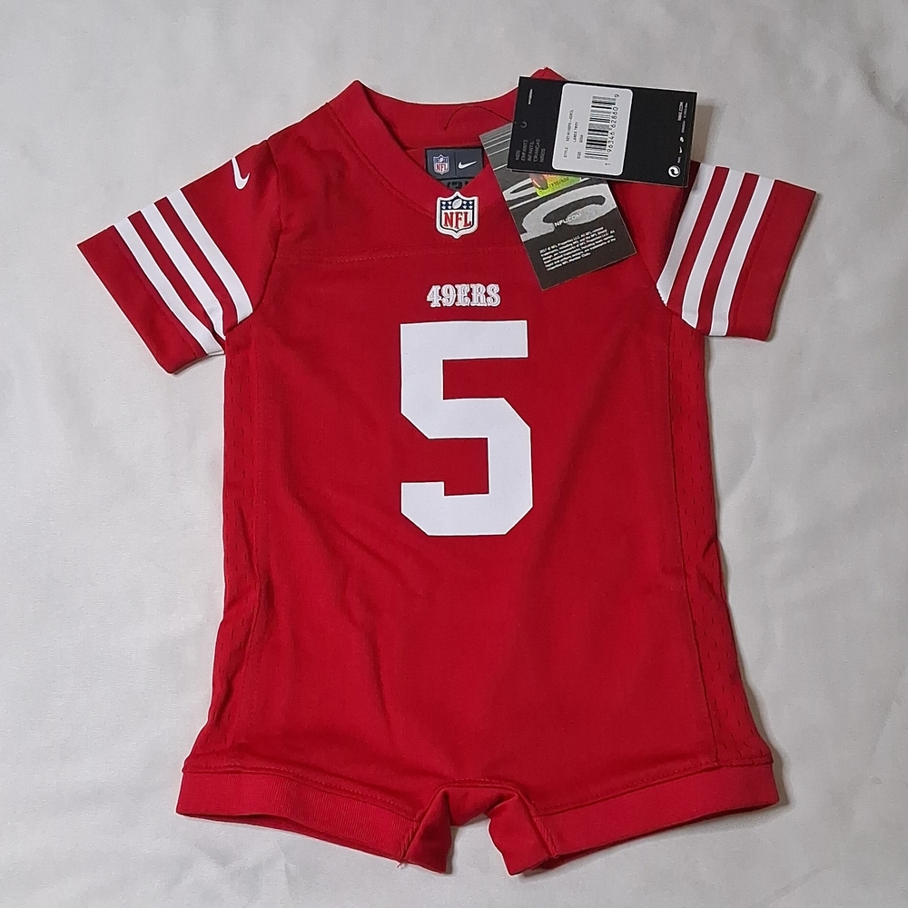 Nike Kids' San Francisco 49ers Red #5 Romper
